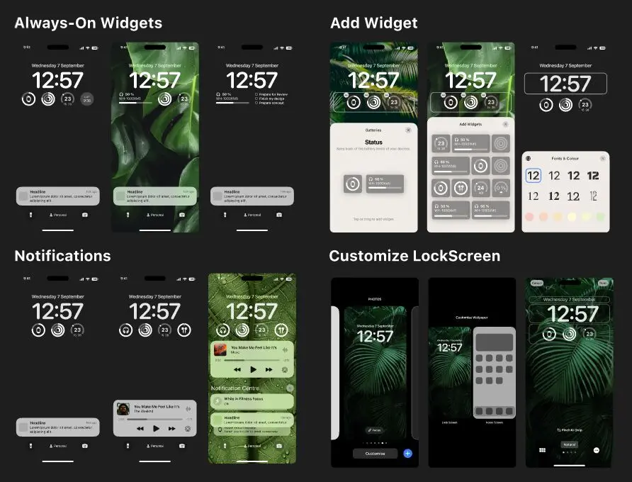 iOS 16 LockScreen UI Kit